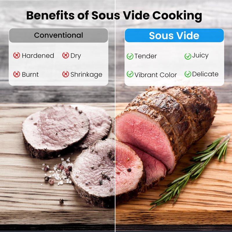 VAVSEA Sous Vide Machines Precision Cooker Waterproof Immersion Circulator With Digital Touch Screen And Accurate Temperature Time Control Sous Vide Device For Home Kitchen