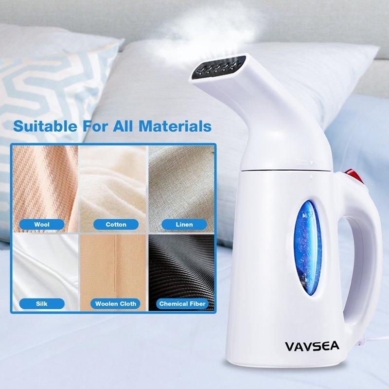 VAVSEA Steamer For Clothes Portable Garment Steamer Auto Shut-off Function Wrinkles/ Steam/ Soften/ Clean/ Sterilize White