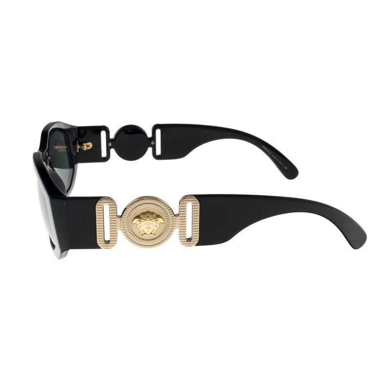 Versace VE 4361 Plastic Unisex Geometric Sunglasses Black 53mm Adult