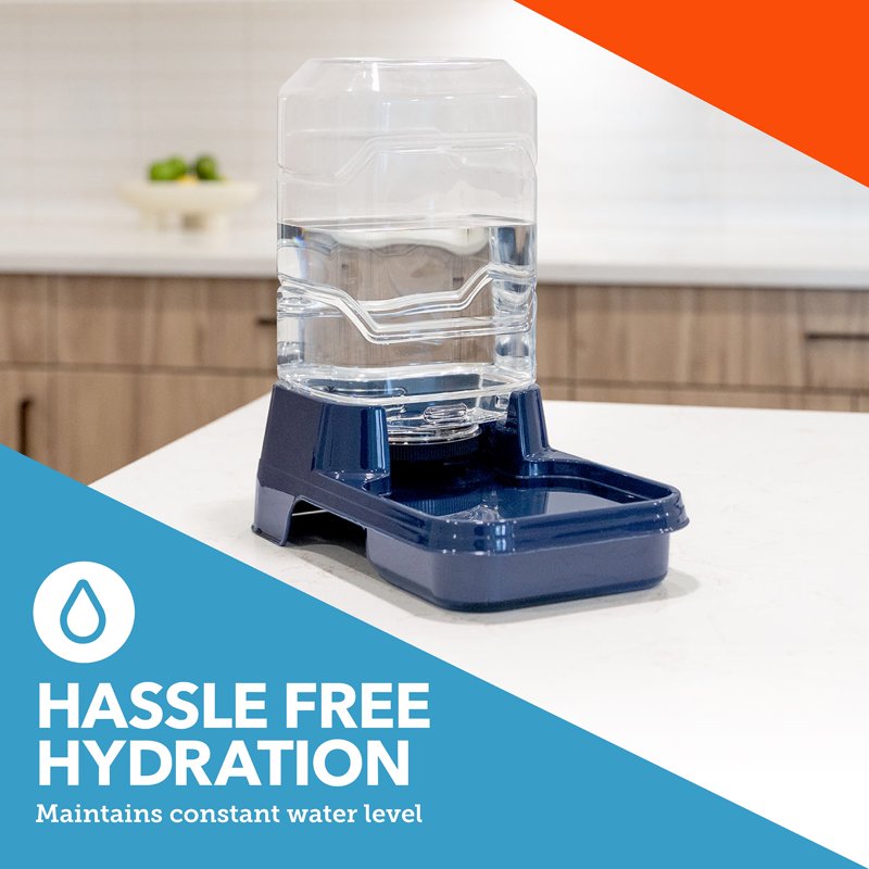 Vibrant Life Gravity Pet Waterer For Dogs And Cats Extra Small XS Navy 0.4 Gallons