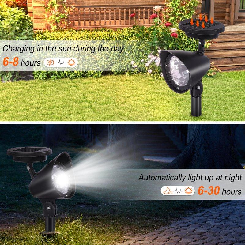 VIIWII Solar Lights Outdoor LED Landscape Spotlights For Garden Walkway Yard Porch Pool 4 Packs