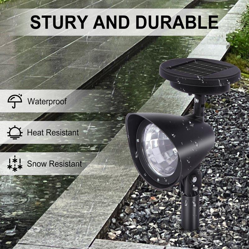 VIIWII Solar Lights Outdoor LED Landscape Spotlights For Garden Walkway Yard Porch Pool 4 Packs