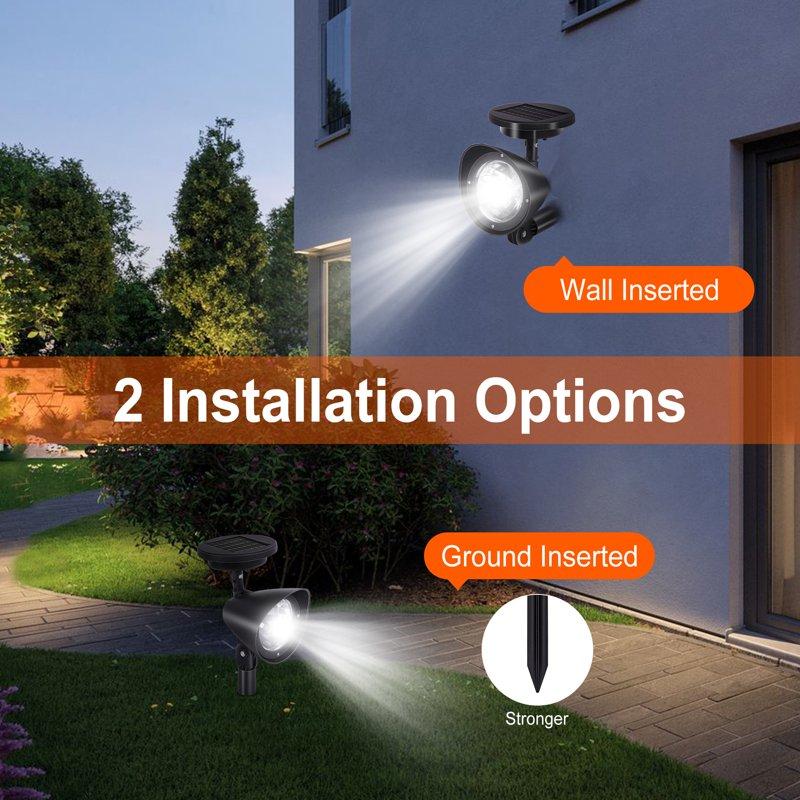 VIIWII Solar Lights Outdoor LED Landscape Spotlights For Garden Walkway Yard Porch Pool 4 Packs