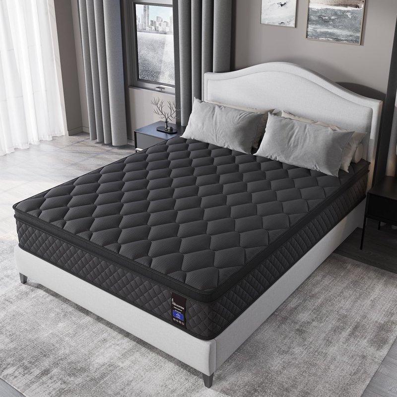 Viscountess 12 Inch King Mattress Eurotop With Gel Memory Foam Hybrid Mattress In A Box Individually Wrapped Pocket Coils Innerspring Motion Isolation Edge Support