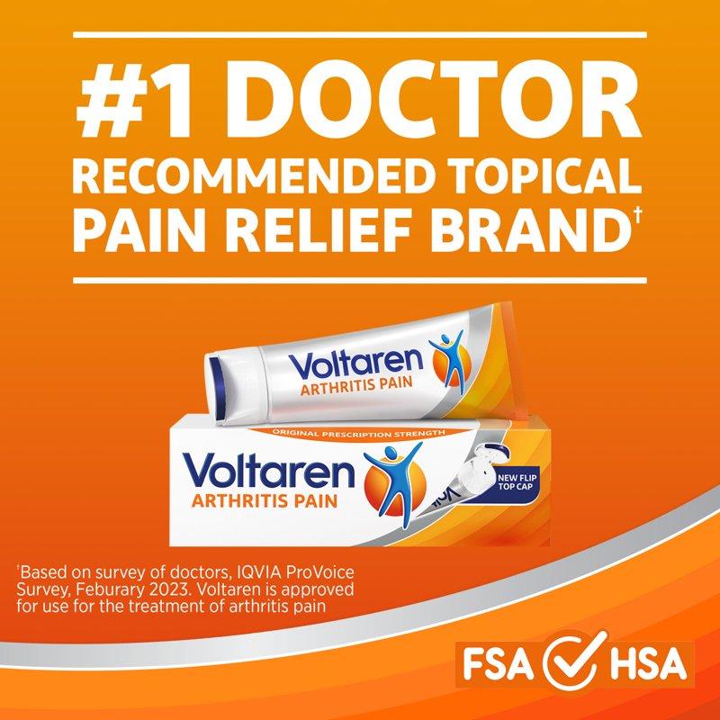Voltaren Arthritis Pain Gel For Powerful Topical Arthritis Pain Relief With Diclofenac - New Easy Open Cap - 150 G