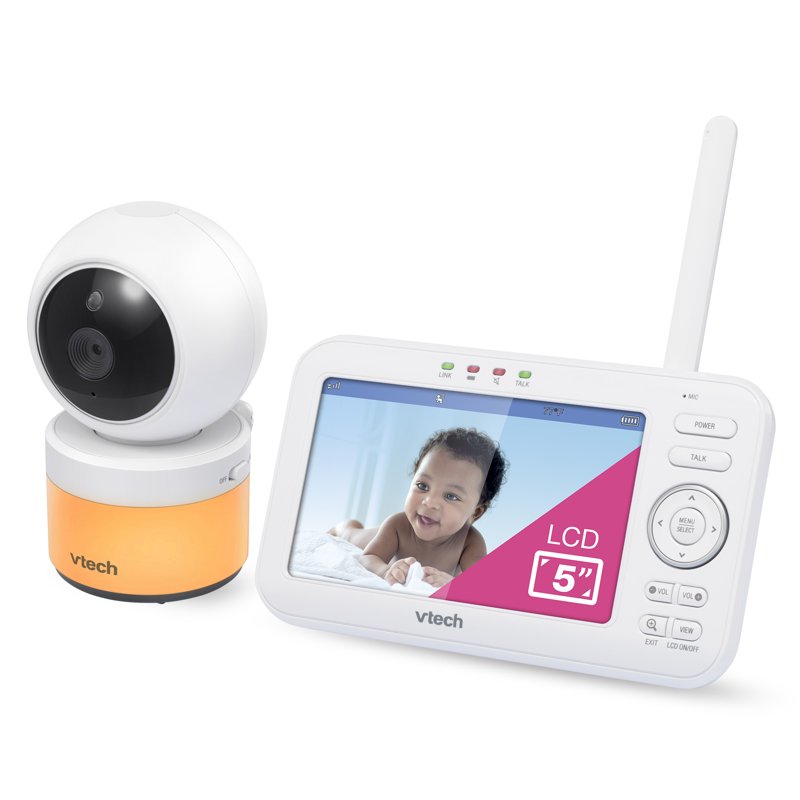 VTech 5" Digital Video Baby Monitor With Pan And Tilt And Night Light VM5263 White