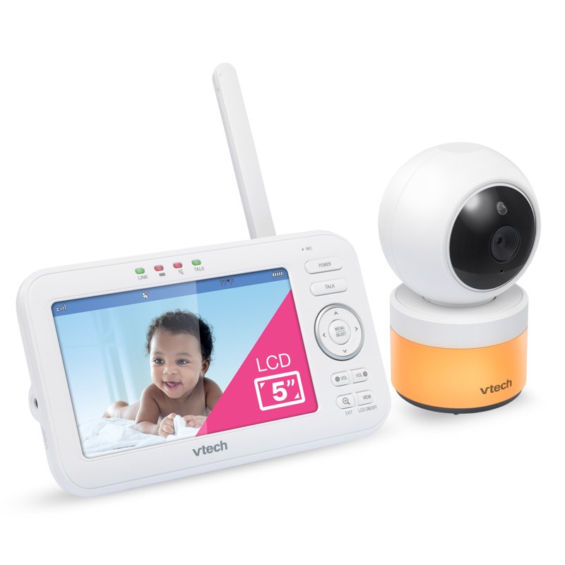 VTech 5" Digital Video Baby Monitor With Pan And Tilt And Night Light VM5263 White