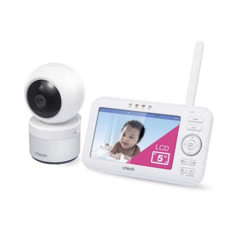 VTech 5" Digital Video Baby Monitor With Pan And Tilt And Night Light VM5263 White
