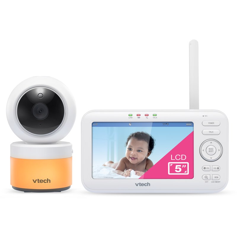 VTech 5" Digital Video Baby Monitor with Pan and Tilt and Night Light VM5263 White