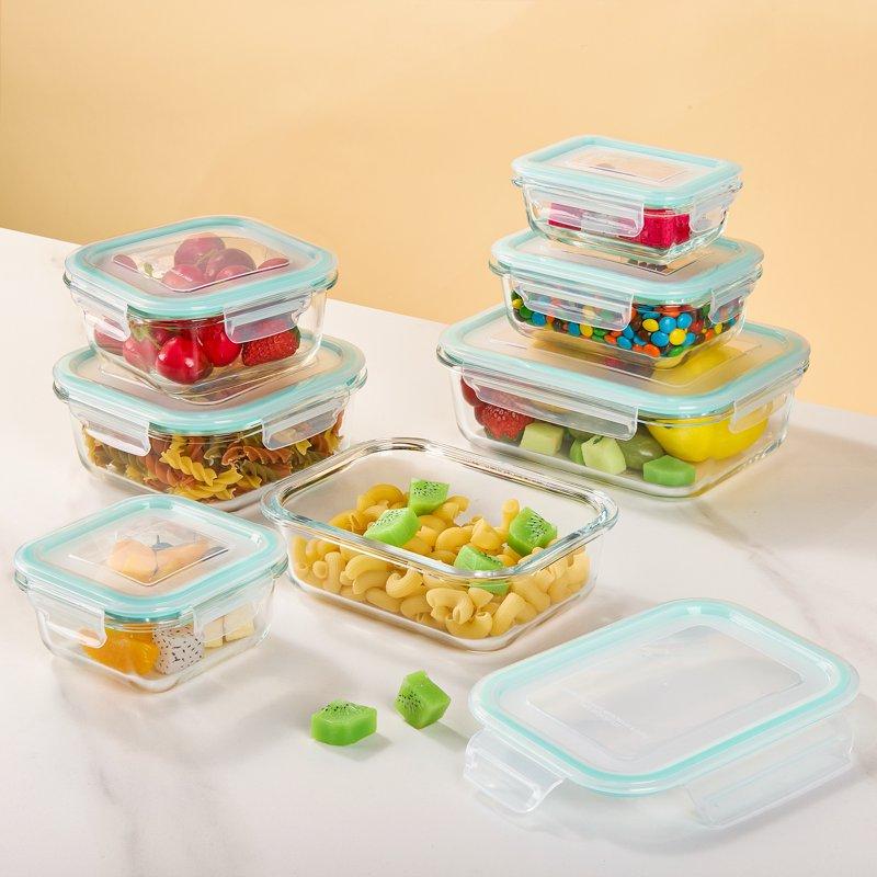 Vtopmart 7 Pack Glass Food Storage Containers Meal Prep Airtight Bento Boxes With Leak Proof Locking Lids