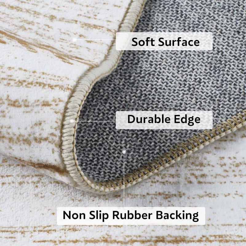 VUNATE 5'x7' Area Rugs For Living Room Washable Rugs Boho Moroccan Area Rug Soft Neutral Geometric Bohemian Carpet Distressed Indoor Rug For Bedroom Dining Room Office Foldable Nonslip Rug Brown