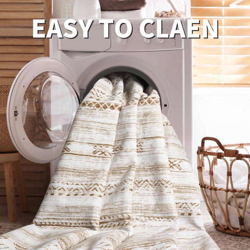 VUNATE 5'x7' Area Rugs For Living Room Washable Rugs Boho Moroccan Area Rug Soft Neutral Geometric Bohemian Carpet Distressed Indoor Rug For Bedroom Dining Room Office Foldable Nonslip Rug Brown