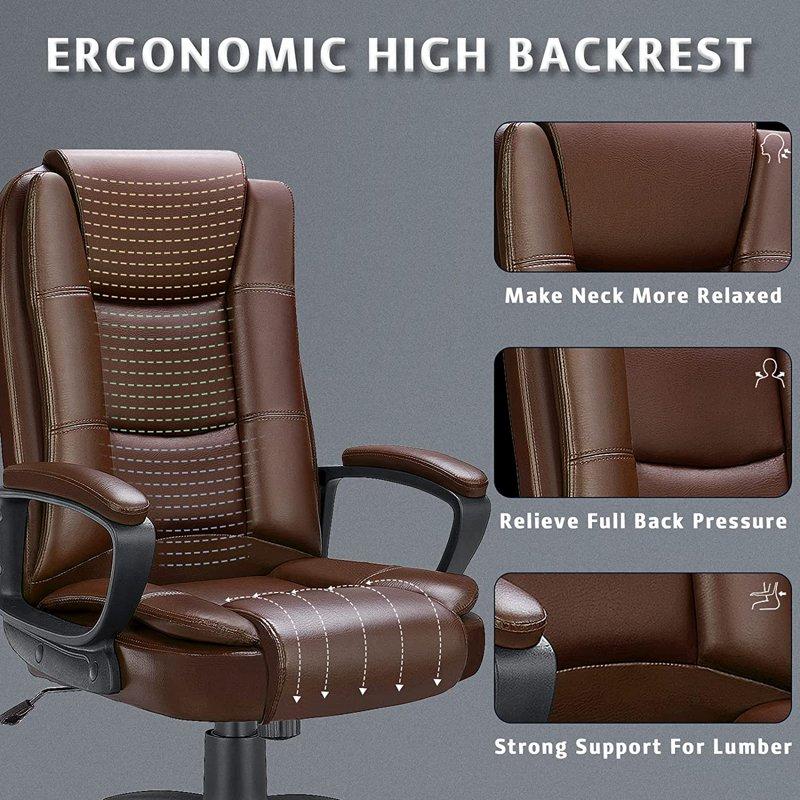 Waleaf Home Office Chair 400LBS 8Hours Heavy Duty Design Ergonomic High Back Cushion Lumbar Back Support Computer Desk Chair Big And Tall Chair For Work