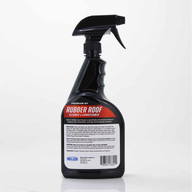 Walex Premium RV Rubber Roof Cleaner & Conditioner - Removes Dirt Road Grime Tree Sap Bird Droppings & More - 32oz