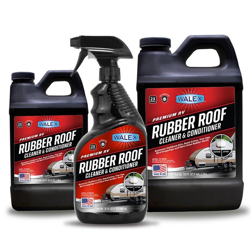 Walex Premium RV Rubber Roof Cleaner & Conditioner - Removes Dirt Road Grime Tree Sap Bird Droppings & More - 32oz