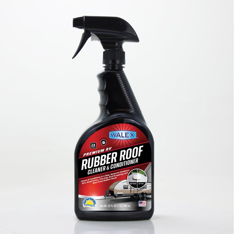 Walex Premium RV Rubber Roof Cleaner & Conditioner - Removes Dirt Road Grime Tree Sap Bird Droppings & More - 32oz