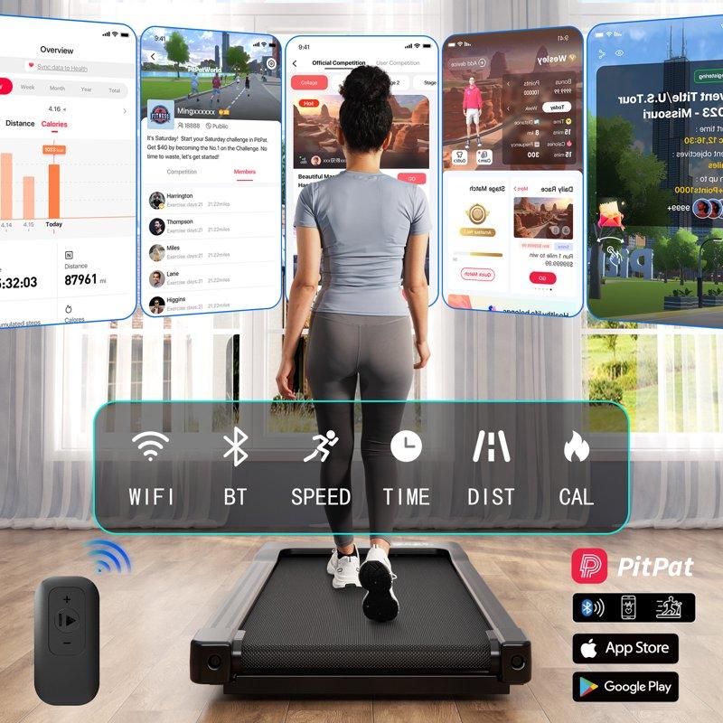 Walking Pad Treadmill With Remote Control Under Desk Treadmill For Home&Office 250 Lbs Weight Capacity