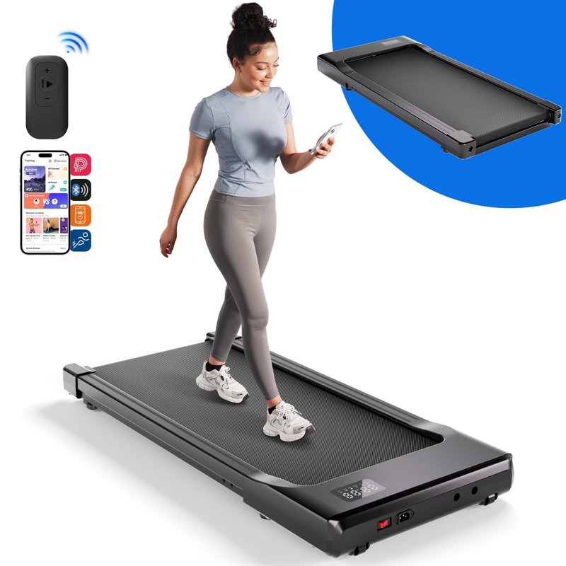 Walking Pad Treadmill with Remote Control Under Desk Treadmill for Home&Office 250 lbs Weight Capacity