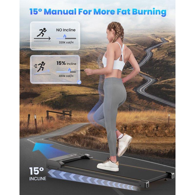 Walking Pad With Incline Patbrela 2.5 HP Under Desk Treadmill Small With LED Display &Remote Control 4 In 1 Incline Walking Pad 300 Lbs Portable Treadmill For Home Office