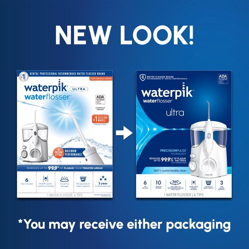 Waterpik Ultra Water Flosser With 10 Settings 6 Tips ADA Accepted White