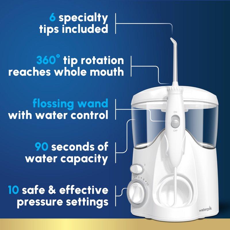 Waterpik Ultra Water Flosser With 10 Settings 6 Tips ADA Accepted White