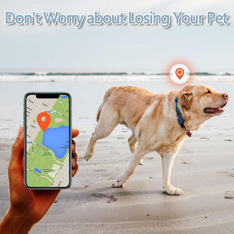 Waterproof Airtag Dog Collar Holder Compatible With Apple AirTag Silicone Waterproof Air Tag Case For Dog Collar Anti-Lost AirTag Holder For Pet Cat Dog GPS Tracker (Navy)