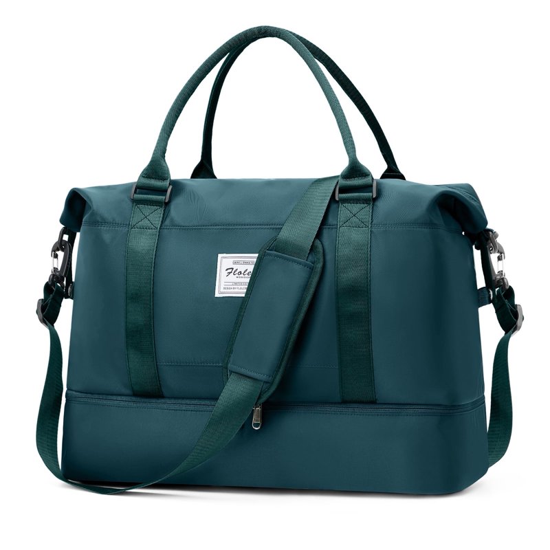 Weekender Bags for Women Travel Duffel Bags with Shoe Compartment Personal Item Travel Bag for Airlines Carry on Overnight Tote Bag for women Peacock Blue