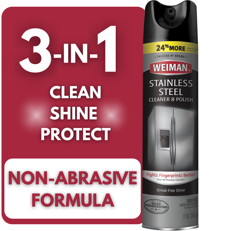 Weiman Stainless Steel Cleaner & Polish Spray for Kitchen and Home Appliances 12 oz Floral Scent