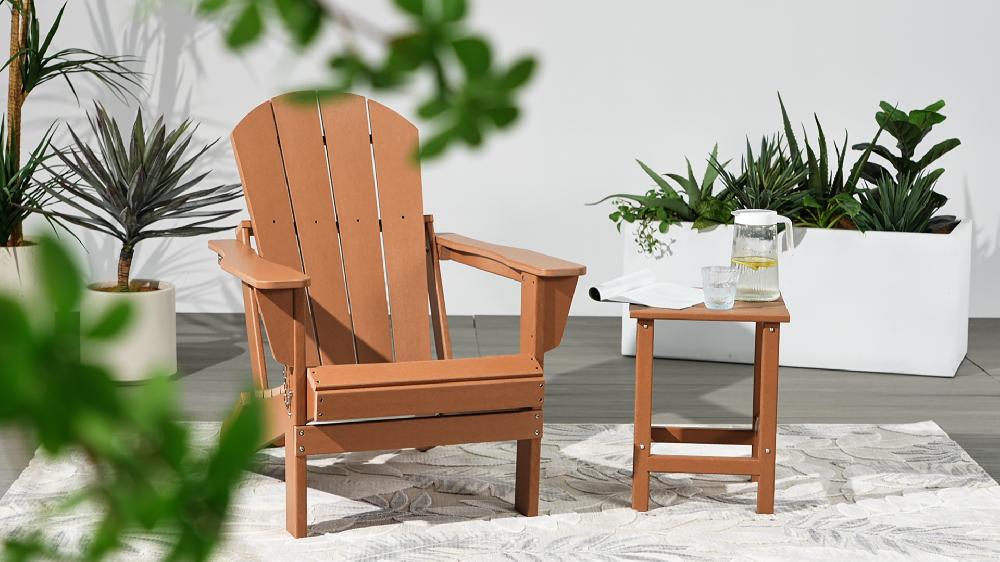 Westintrends Outdoor Folding HDPE Adirondack Chair Patio Seat Weather Resistant Dark Brown