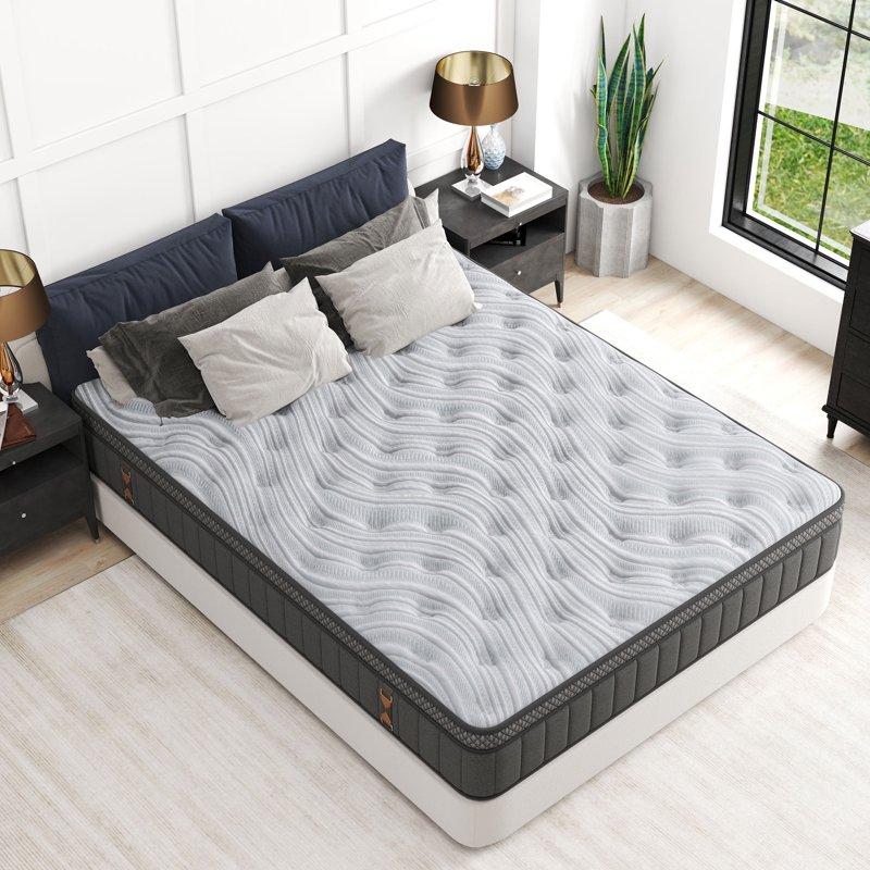 Windosier 12 Inch Queen Size Mattress Gel Memory Foam & Pocket Springs Hybrid Medium Queen Size In A Box Comfort Cooling Technology CertiPUR-US Certified Pressure Relief & Motion Isolation