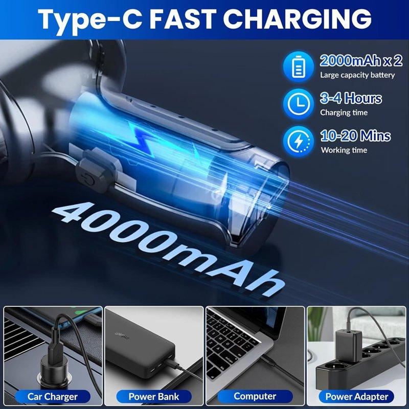 Wireless Handheld Car Vacuum Cleaner Mini Car Vacuum Cleaner 15000Pa High Power Cordless Vacuum Cleaner 3 In 1 Portable Handheld Car Vacuum For Car Office And Home