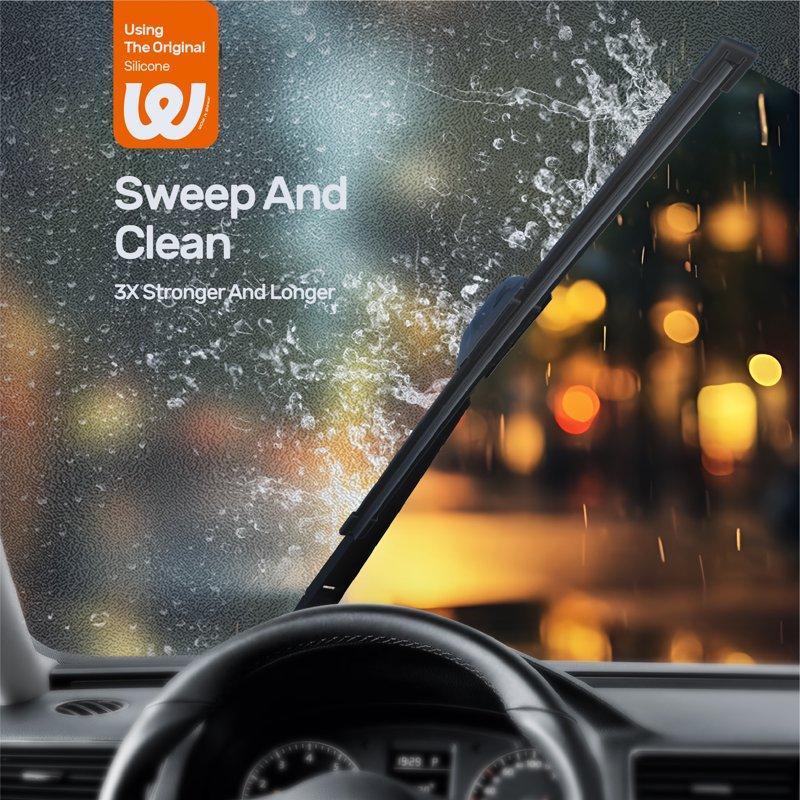 WOWIPER Silicone Windshield Wipers Replacement For FORD Flex 2019-2009/NISSAN Titan Armada 2015-2004 All-Season Conventional Car Wiper Blades Isolate Water Repellency - 24"+22"