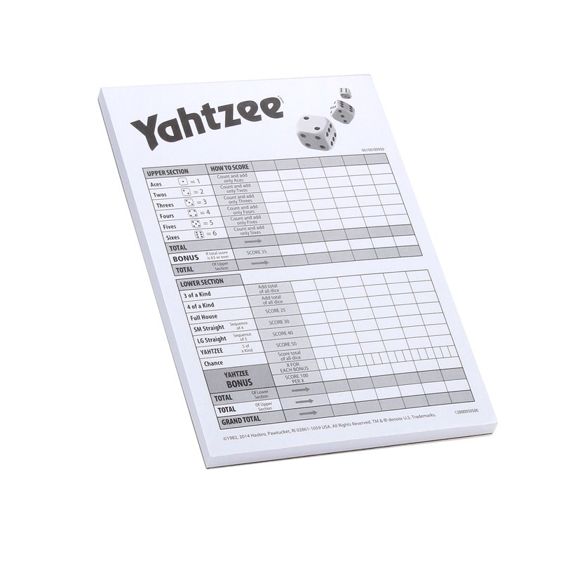 Yahtzee Game Score Pad Includes 80 Score Cards