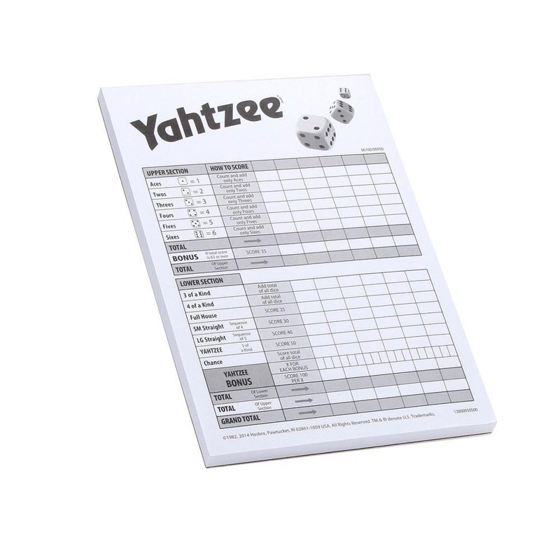 Yahtzee Game Score Pad Includes 80 Score Cards