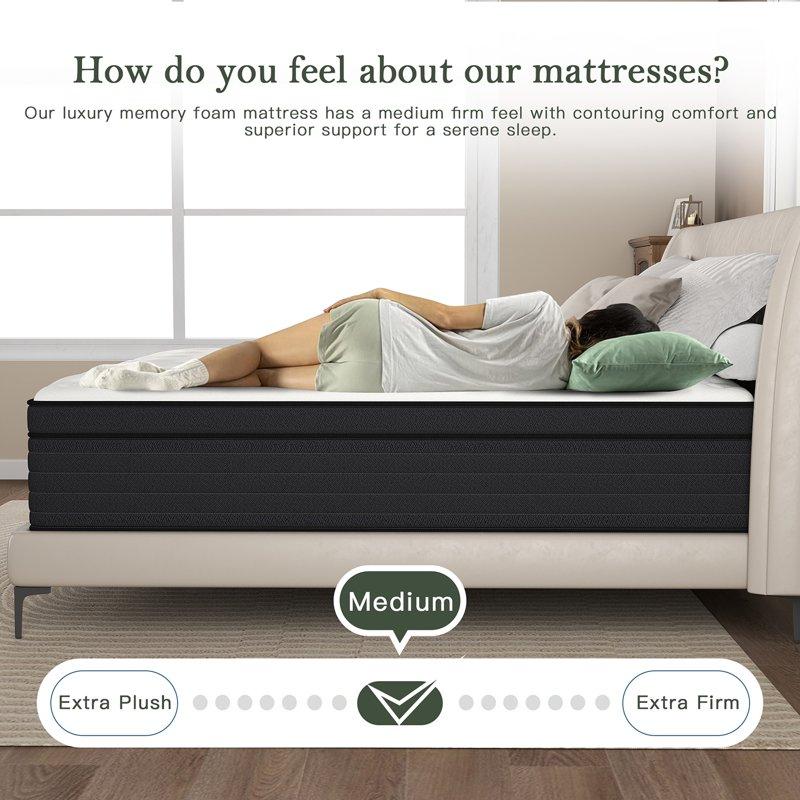 Yilicy 10 Inch Twin Mattress Gel Memory Foam & Spring Hybrid Medium Comfort Mattress In A Box Adult
