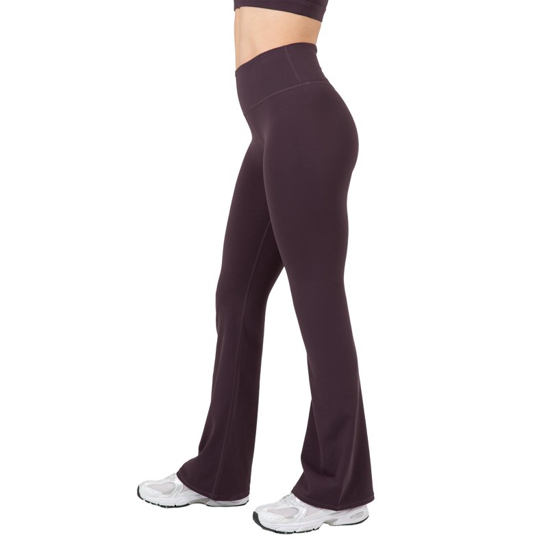 YITTY Active Women's Ultraluxe Kick Flare High Waist Legging Athleisure 4-Way-Stretch Deep Plum XS Regular 32" Inseam