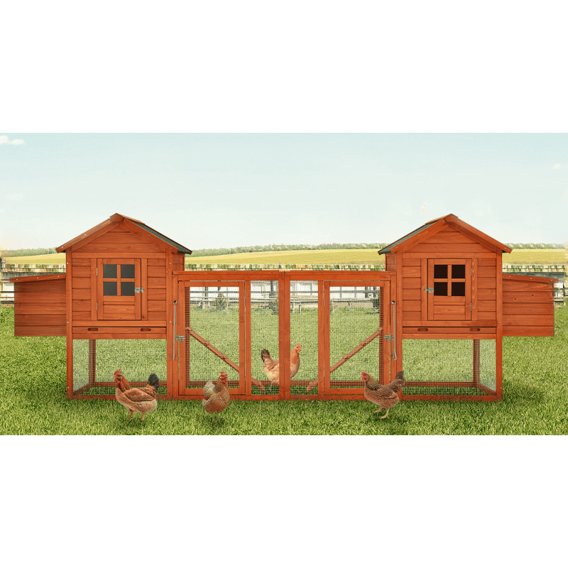 YODOLLA 123” Large Wooden Chicken Coop For 6 8 chickens Chicken Coop Clearance with Nesting Boxes