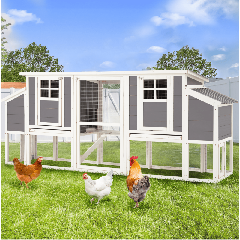 YODOLLA 98" Large Chicken Coop For 6 8 Chickens Wooden Chicken Hutch With Nesting Boxes Outdoor Hen House Chicken Cage