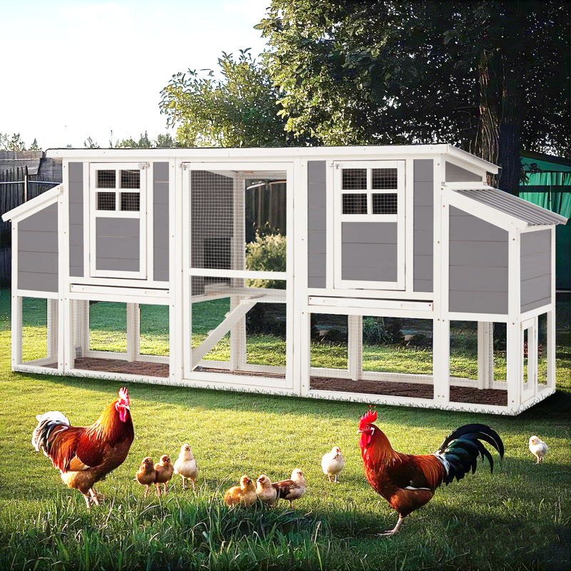 YODOLLA 98" Large Chicken Coop For 6 8 Chickens Wooden Chicken Hutch With Nesting Boxes Outdoor Hen House Chicken Cage