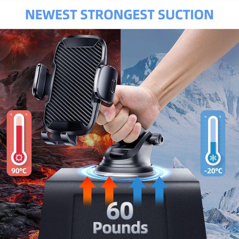 YOOVEE Universal Car Phone Holder Upgraded 360° Rotatable For Dashboard Windshield & Air Vent Mount For 4.0"-7.0" Phones (iPhone Google Pixel Samsung Galaxy Motorola Etc)