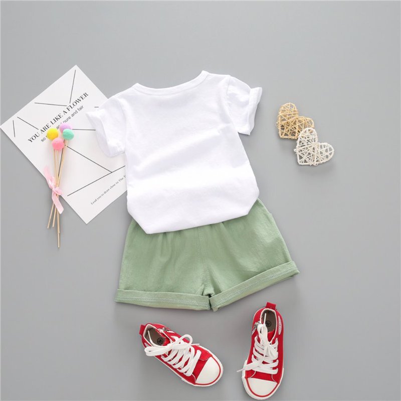 YOUNGER TREE Baby Girl Summer Short Set Female Cute T-Shirt Shorts 2pcs Clothes Outfits