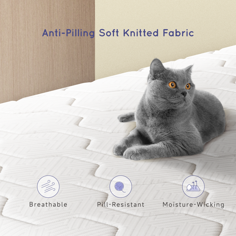 Z-hom Hybrid Full Mattress 12 Inch Full Size Spring Gel Memory Foam Mattress In A Box Medium Firm Coil Innerspring For Adjustable Bed Frame White Grey