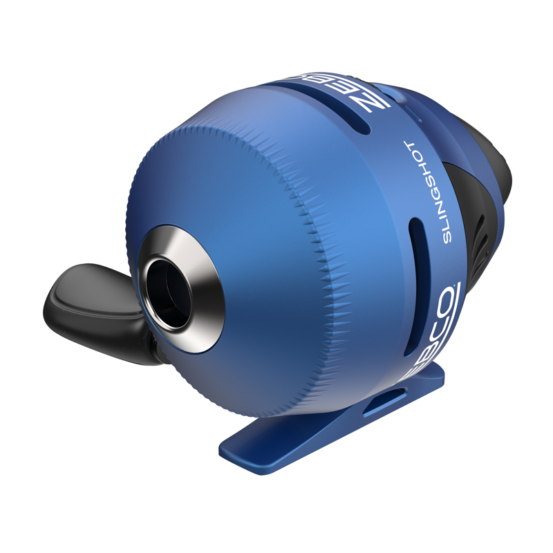 Zebco Slingshot Spincast Fishing Rod And Reel Combo 5-foot 6-inch 2-Piece Fishing Pole Size 30 Reel Right-Hand Retrieve Blue