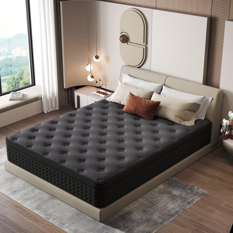 Zekbip 12 Inch Queen Mattress In A Box Hybrid Gel Memory Foam With Individually Wrapped Pocket Coils Medium Firm Pressure Relief Cooling Sleep Support For Adult