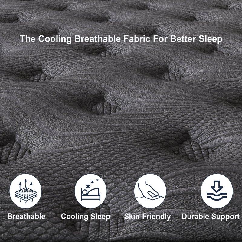 Zekbip 12 Inch Queen Mattress In A Box Hybrid Gel Memory Foam With Individually Wrapped Pocket Coils Medium Firm Pressure Relief Cooling Sleep Support For Adult