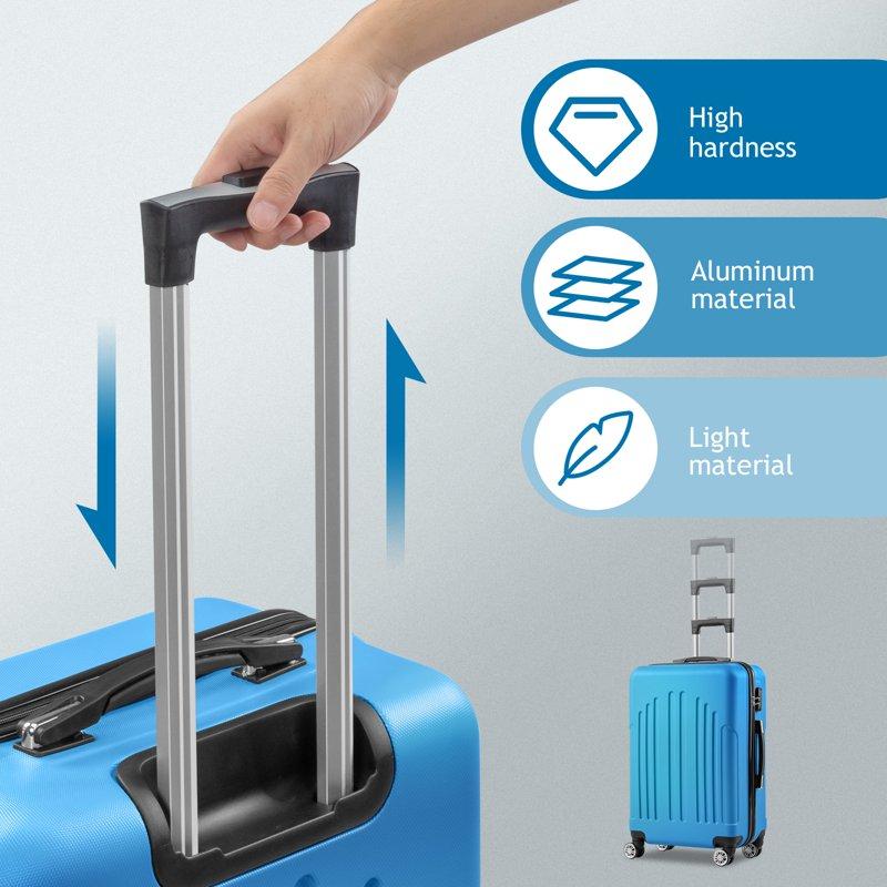 Zimtown 3 Piece Nested Spinner Suitcase Luggage Set With TSA Lock Royal Blue