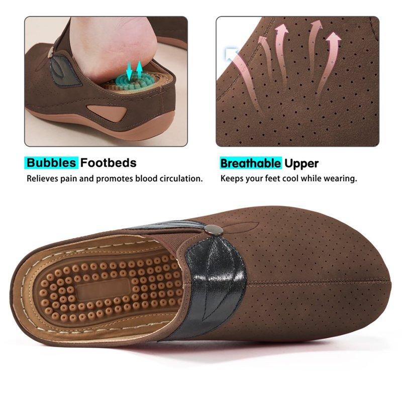 Ablanczoom Womens Sandals Comfortable Massage Insole Platform Wedge Sandals For Women Clogs & Mules