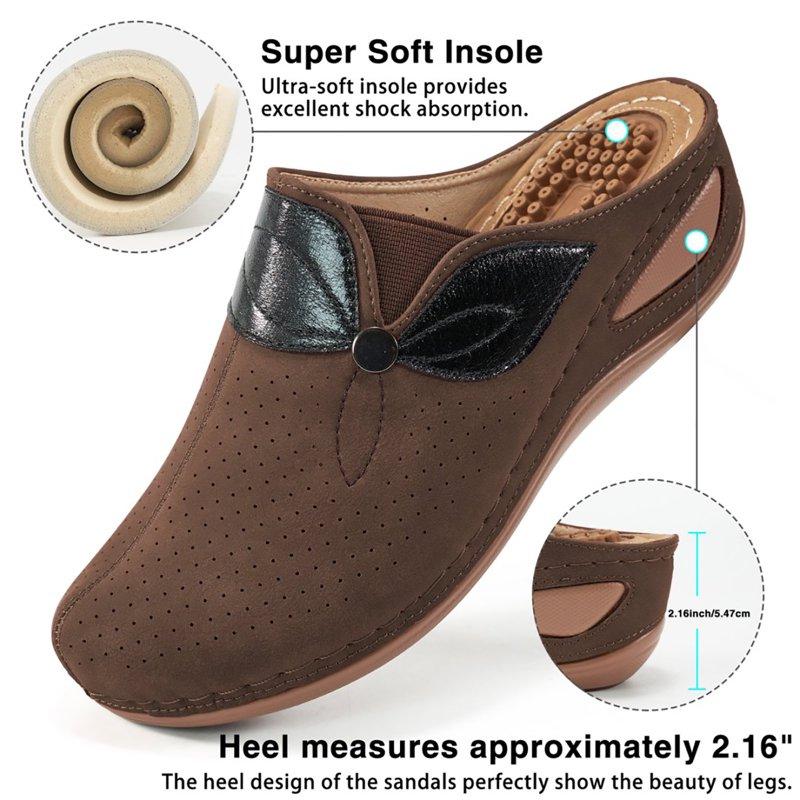 Ablanczoom Womens Sandals Comfortable Massage Insole Platform Wedge Sandals For Women Clogs & Mules