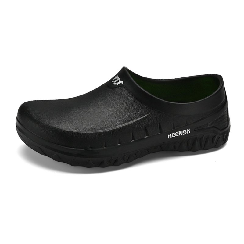 Adviicd Unisex Chef Shoes Non-Slip Oil Resistant Kitchen Work Clogs Breathable Waterproof Lightweight Safety (Black 8.5)