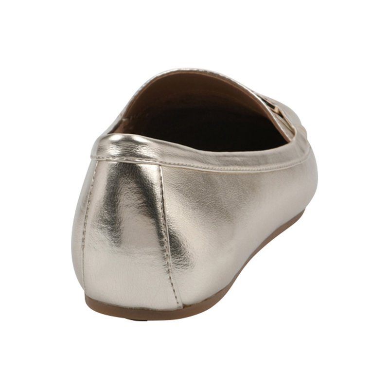 AEROSOLES Comfortable Women's Buckle Wide Loafer Shoe In Gold